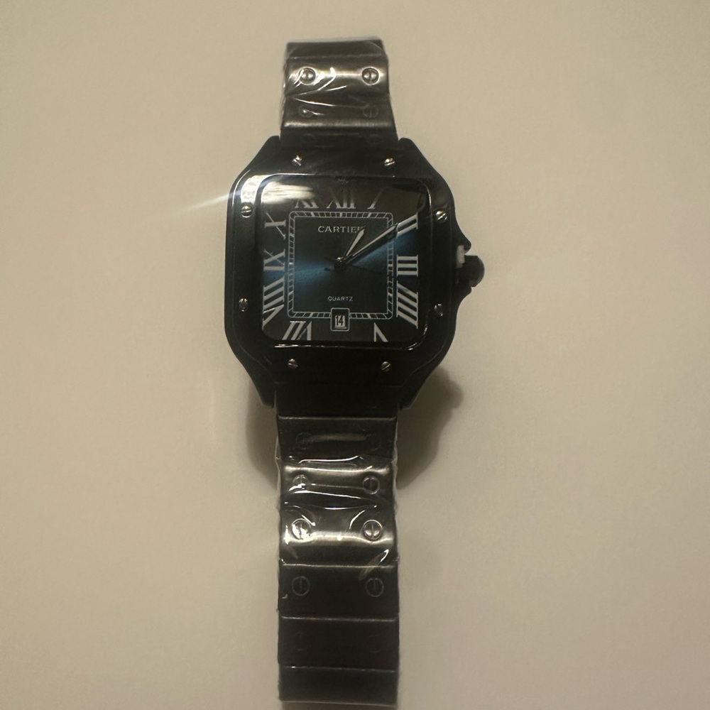 Carti Black Watch with Silver Accents